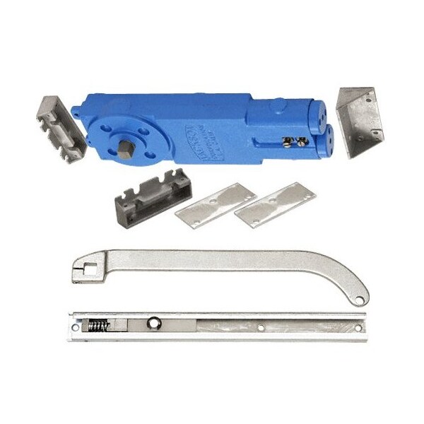 Satin Aluminum Adjustable Spring Power Multi Size 105DegNo Hold Open Overhead Concealed Closer W/